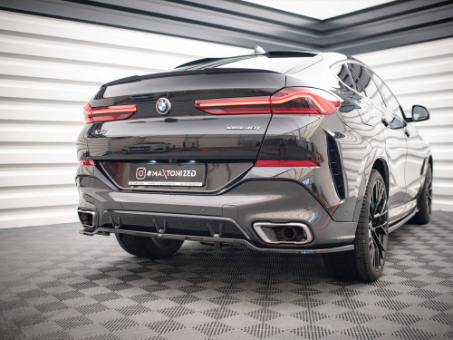 Maxton Central Rear Splitter (Vertical Bars) V.3 BMW X6 M-Pack G06