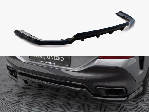 Maxton Central Rear Splitter (Vertical Bars) V.1 BMW X6 M-Pack G06 Facelift