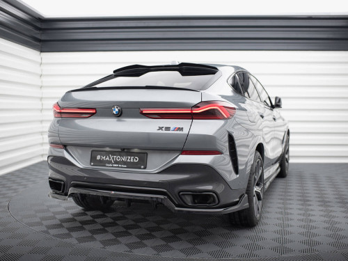 Maxton Central Rear Splitter (Vertical Bars) V.2 BMW X6 M-Pack G06 Facelift