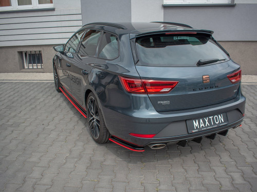 Maxton Rear Side Splitters V.4 Seat Leon Cupra Mk3 FL Sportstourer