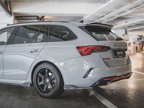 Maxton Rear Side Splitters V.2 + Flaps Skoda Octavia RS Mk4 Maxton Rear Side Splitters V.2 + Flaps Skoda Octavia RS Mk4