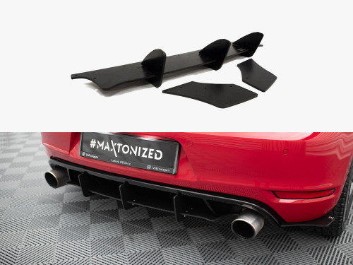 Maxton Rear Diffuser &amp; Rear Side Splitters VW Golf Mk6 GTI / 35TH