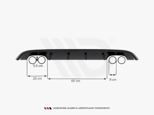 Maxton Rear Valance VW Golf VI With 2 Exhaust HOLE