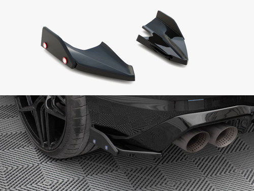 Maxton Rear Side Splitters V.5 + Flaps Volkswagen Golf R Mk8
