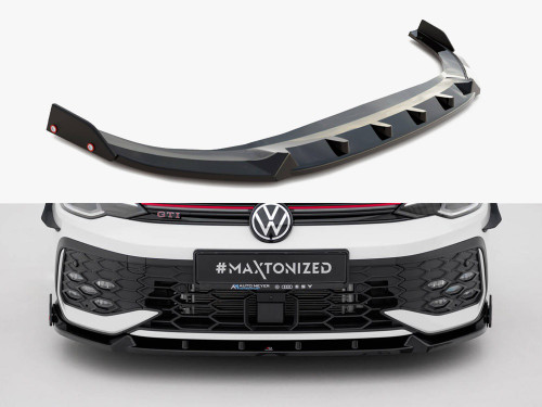 Maxton Front Splitter V.2 + Flaps Volkswagen Golf GTI / GTE / R-Line Mk8 Facelift