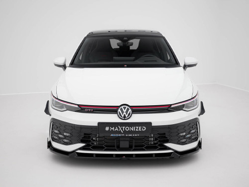 Maxton Front Splitter V.2 + Flaps Volkswagen Golf GTI / GTE / R-Line Mk8 Facelift