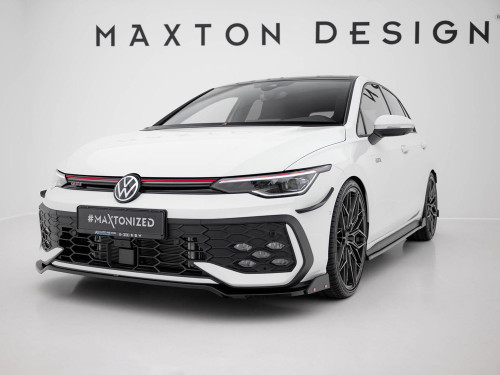 Maxton Front Splitter V.3 + Flaps Volkswagen Golf GTI / GTE / R-Line Mk8 Facelift