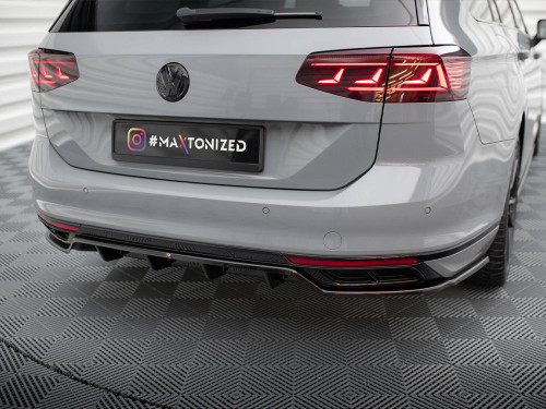 Maxton Rear Splitter (Vertical Bars) Volkswagen Passat R-Line B8 Facelift Maxton Rear Splitter (Vertical Bars) Volkswagen Passat R-Line B8 Facelift