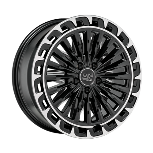 MSW MSW 32 GLOSS BLACK+DIAMOND LIP - 19x8 - 5x112 - CB: 66.6 - ET48