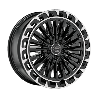 MSW MSW 32 GLOSS BLACK+DIAMOND LIP - 19x8 - 5x112 - CB: 66.6 - ET48