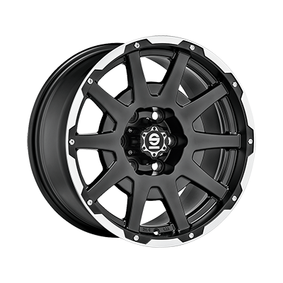 Sparco SPARCO DAKAR MATT BLACK LIP POLISHED+RIVETS - 17x8.5 - 5x120 - CB: 65.1 - ET25