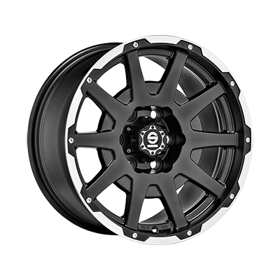 Sparco SPARCO DAKAR MATT BLACK LIP POLISHED+RIVETS - 17x8.5 - 6x139.7 - CB: 106.1 - ET0