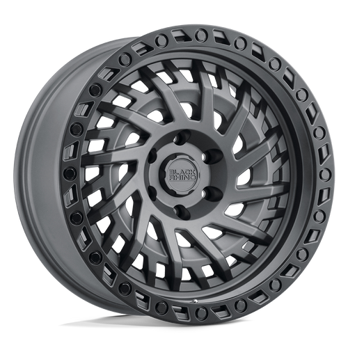 Black Rhino SHREDDER MATTE GUNMETAL W/ BLACK RING Alloy Wheel - 17X9 - 5X127 - CB: 71.5 - ET-18