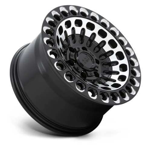 Black Rhino LABYRINTH GLOSS BLACK WITH MACHINED FACE & MILLING Alloy Wheel - 17X9.5 - 8X165.1 - CB: 125.1 - ET-18
