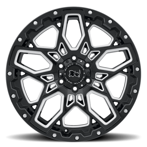 Black Rhino SHRAPNEL GLOSS BLACK W/ MILLED SPOKES Alloy Wheel - 17X9.5 - 5X127 - CB: 71.5 - ET-18