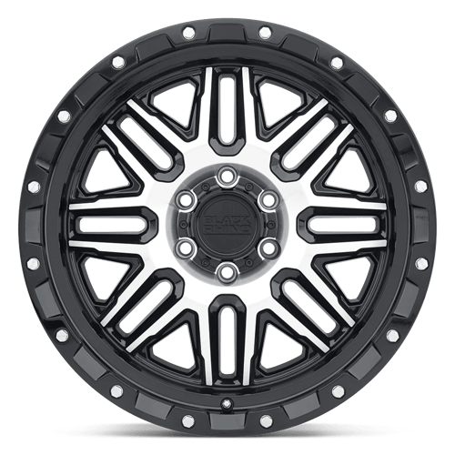 Black Rhino ALAMO GLOSS BLACK W/ MACHINED FACE & STAINLESS BOLTS Alloy Wheel - 18X9 - 8X165.1 - CB: 122.4 - ET6