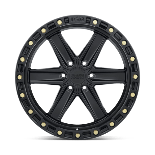 Black Rhino HENDERSON MATTE BLACK W/ BRASS BOLTS Alloy Wheel - 20X9.5 - 6X139.7 - CB: 112.1 - ET18