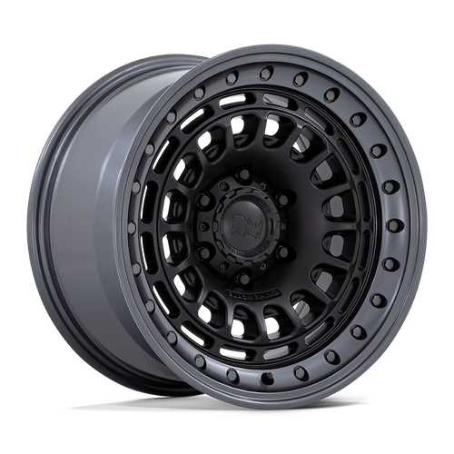 Black Rhino SAHARA MATTE BLACK W/ GUNMETAL LIP Alloy Wheel - 17X9 - 6X139.7 - CB: 106.1 - ET0