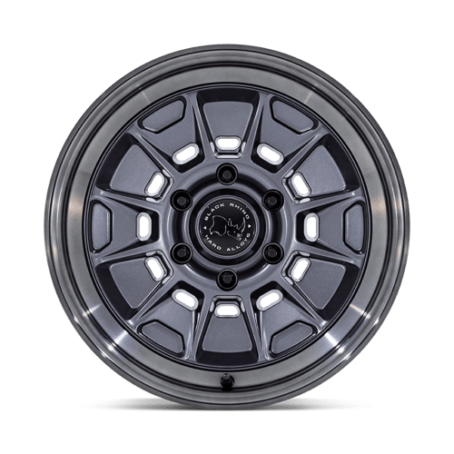 Black Rhino MONDO MATTE GUNMETAL W/ GLOSS GRAY LIP Alloy Wheel - 17X8.5 - 6X139.7 - CB: 106.1 - ET-10