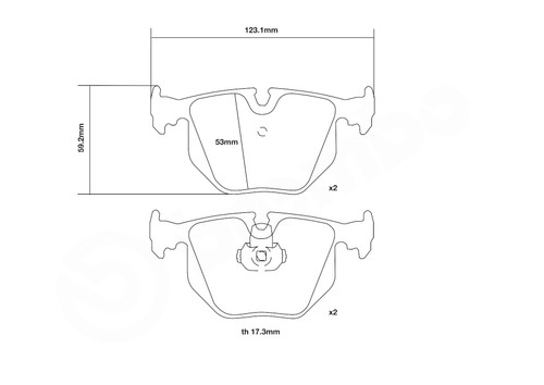 Rear Brembo Sport HP2000 Brake Pads for BMW E38 / E46 / E53 / E83 Rear Brembo Sport HP2000 Brake Pads for BMW E38 / E46 / E53 / E83