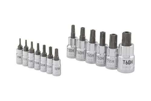 Carlyle 13pc Multi-Drive Standard Depth Tamper Proof Torx/Star Bit Chrome Socket Set (T7H-T60H) Carlyle 13pc Multi-Drive Standard Depth Tamper Proof Torx/Star Bit Chrome Socket Set (T7H-T60H)