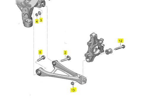 VW Touareg / Porsche Cayenne Complete Lower Rear Arm / Bottom Arm Bolt Kit