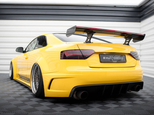 Maxton Carbon Spoiler With Internal Brackets Uprights + LED Audi A5 Coupe 8T
