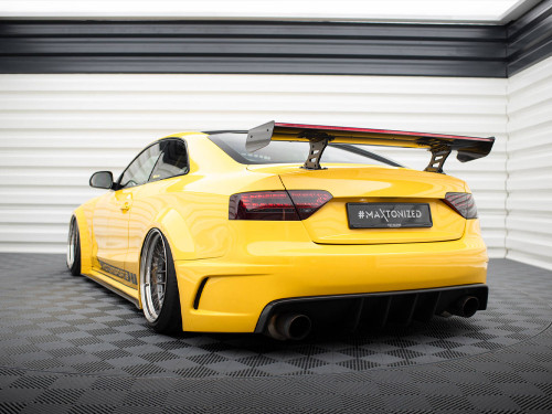 Maxton Carbon Spoiler With Internal Brackets Uprights + LED Audi A5 Coupe 8T