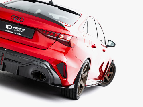 Maxton Prepreg Carbon Fiber Rear Side Splitters Audi RS3 Sedan 8Y Facelift