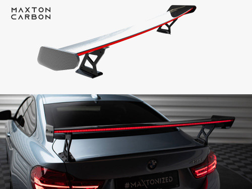 Maxton Carbon Spoiler With External Brackets Uprights + LED BMW 4 F32 / 4 F32 M-Pack Coupe