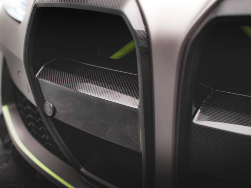 Maxton Carbon Fiber Front Grill + License Plate Holder Base BMW M3 G80 / G81 - WITHOUT ACC