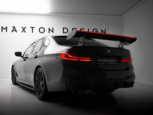 Maxton Carbon Spoiler With Internal Brackets Uprights + LED BMW 5 / M5 Sedan G30 / F90