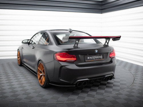 Maxton Carbon Spoiler With Internal Brackets Uprights + LED BMW M2 F87
