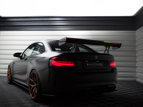 Maxton Carbon Spoiler With Internal Brackets Uprights + LED BMW M2 F87