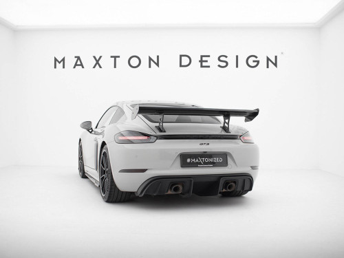 Maxton Carbon Spoiler With Internal Brackets Uprights V.1 Porsche 718 Cayman GTS 982c