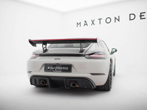 Maxton Carbon Spoiler With Internal Brackets Uprights V.2 + LED Porsche 718 Cayman GTS 982c Maxton Carbon Spoiler With Internal Brackets Uprights V.2 + LED Porsche 718 Cayman GTS 982c