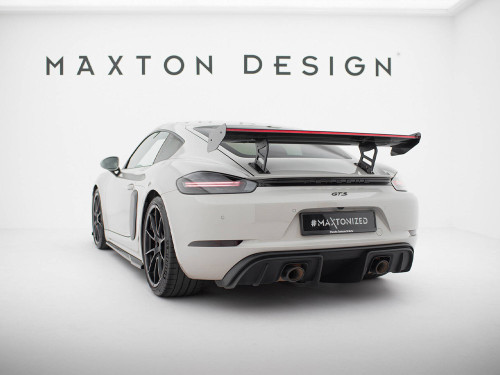 Maxton Carbon Spoiler With Internal Brackets Uprights V.2 + LED Porsche 718 Cayman GTS 982c Maxton Carbon Spoiler With Internal Brackets Uprights V.2 + LED Porsche 718 Cayman GTS 982c