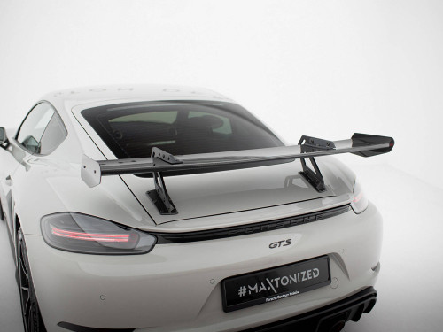 Maxton Carbon Spoiler With Upper Swan Mounting V.1 Porsche 718 Cayman GTS 982c Maxton Carbon Spoiler With Upper Swan Mounting V.1 Porsche 718 Cayman GTS 982c