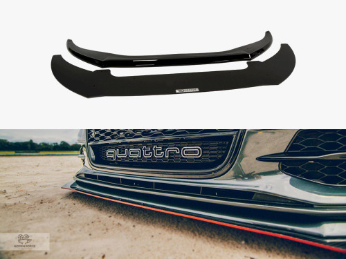Maxton Front Racing Splitter Audi S6 / A6 C7 S-line (2 Splitters = 1 SET) (2011-2014) - Gloss Black