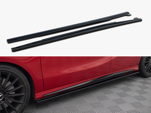 Maxton Side Skirts Diffusers Mercedes A W176 / CLA 117 AMG / CLA 117 AMG-Line Facelift