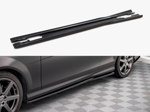 Maxton Side Skirts Diffusers Mercedes-Benz C Coupe / Sedan / Estate AMG-Line C204 / W204 Facelift / S204 Facelift