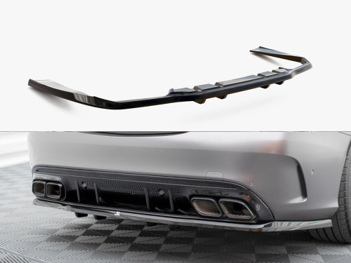 Maxton Rear Splitter (Vertical Bars) Mercedes-AMG C63 Sedan / Estate W205 Facelift