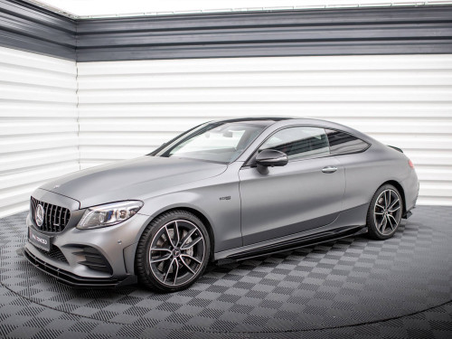 Maxton Street PRO Side Skirts Diffusers + Flaps Mercedes-AMG C43 Coupe C205 Facelift
