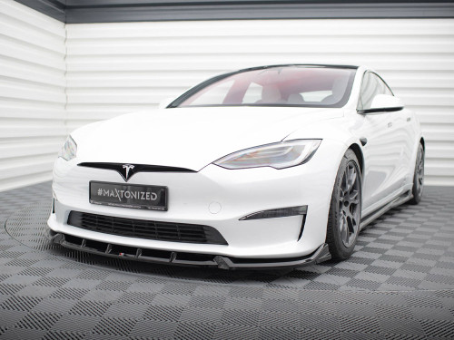 Maxton Front Splitter V.1 Tesla Model S Plaid Mk1 Facelift