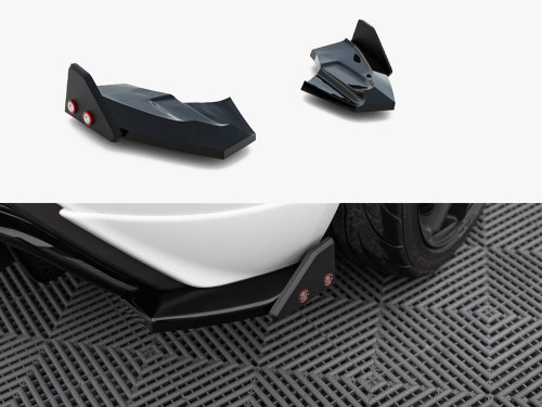 Maxton Rear Side Splitters V.3 + Flaps Ford Fiesta ST Mk7 Facelift