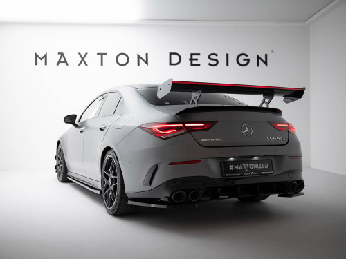 Maxton Carbon Spoiler With Internal Brackets Uprights + LED Mercedes-Benz CLA Coupe C118 / C118 Facelift