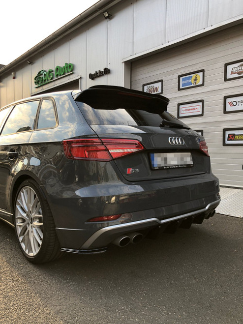 Maxton Rear Side Splitters Audi S3 8V Facelift Sportback (2017-2020) - Carbon Look