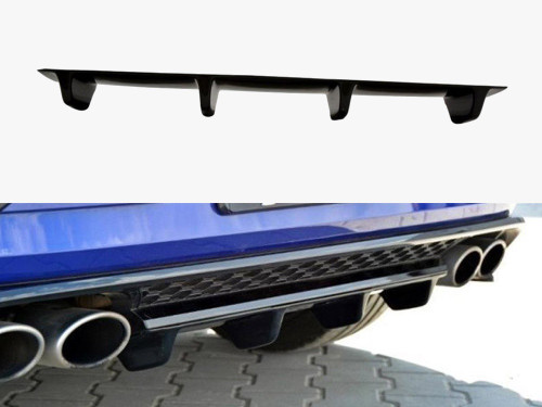 Maxton Rear Splitter Volkswagen Golf R Mk7 Facelift - Carbon Look