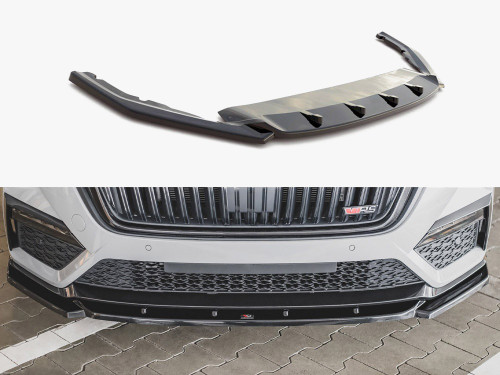 Maxton Front Splitter V3 Skoda Octavia RS MK4 (2020-) - Carbon Look