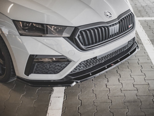 Maxton Front Splitter V3 Skoda Octavia RS MK4 (2020-) - Carbon Look
